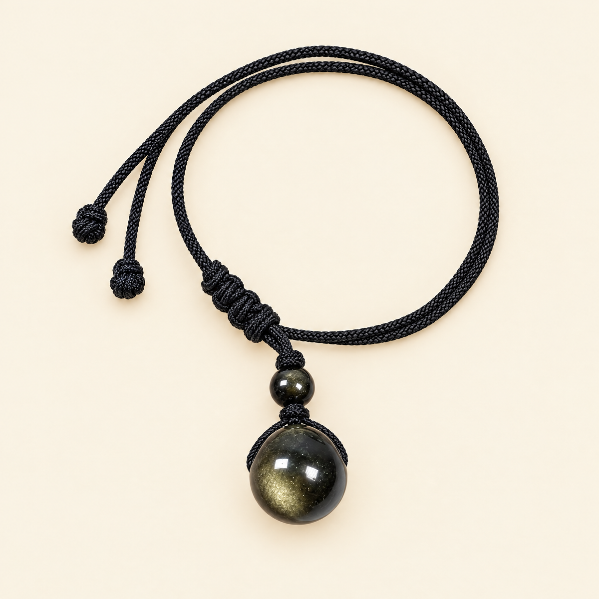 The Golden Obsidian Sphere Pendant