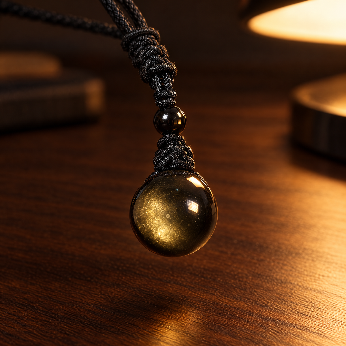 The Golden Obsidian Sphere Pendant