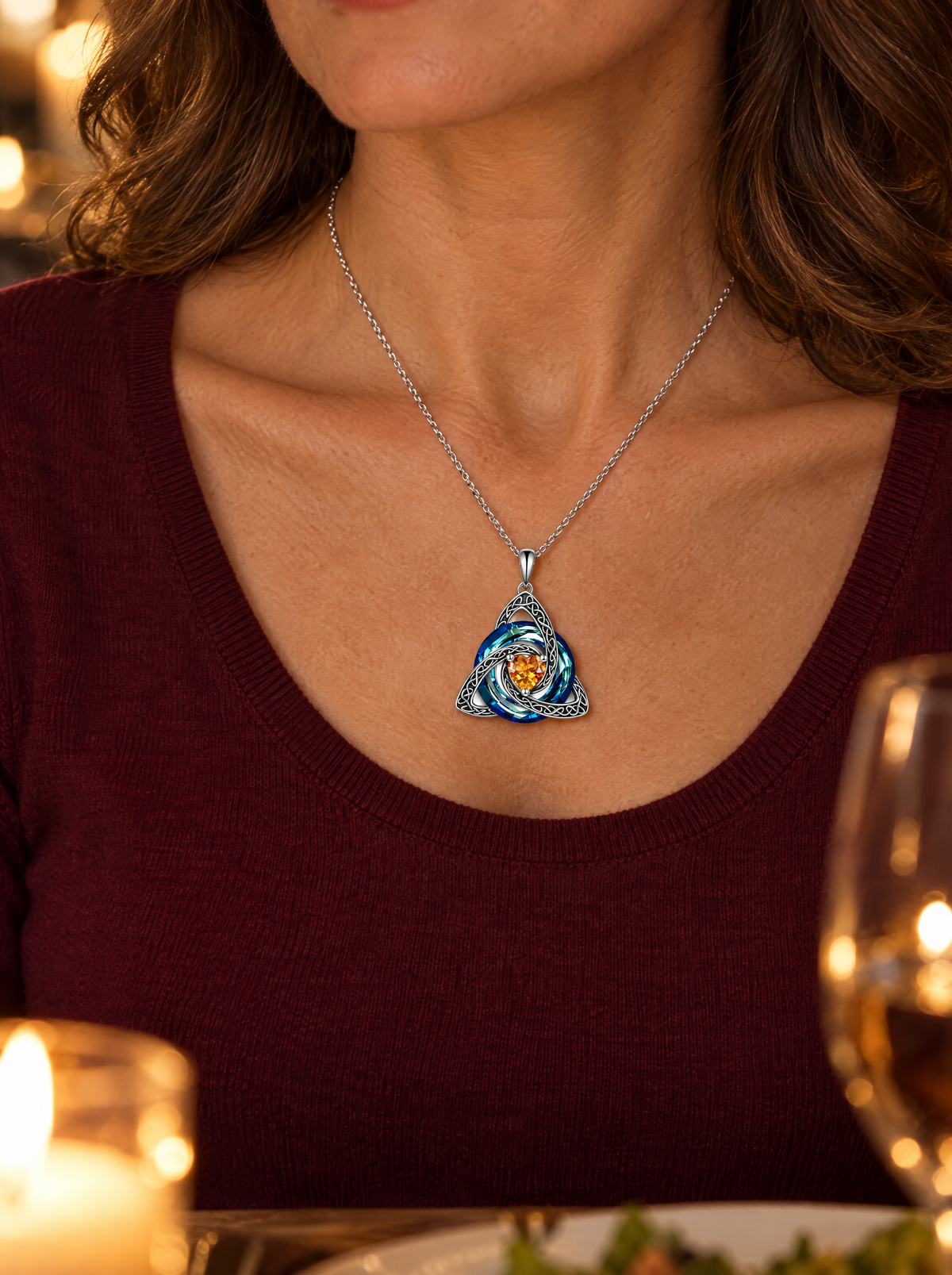The Celtic Knot Birthstone Necklace
